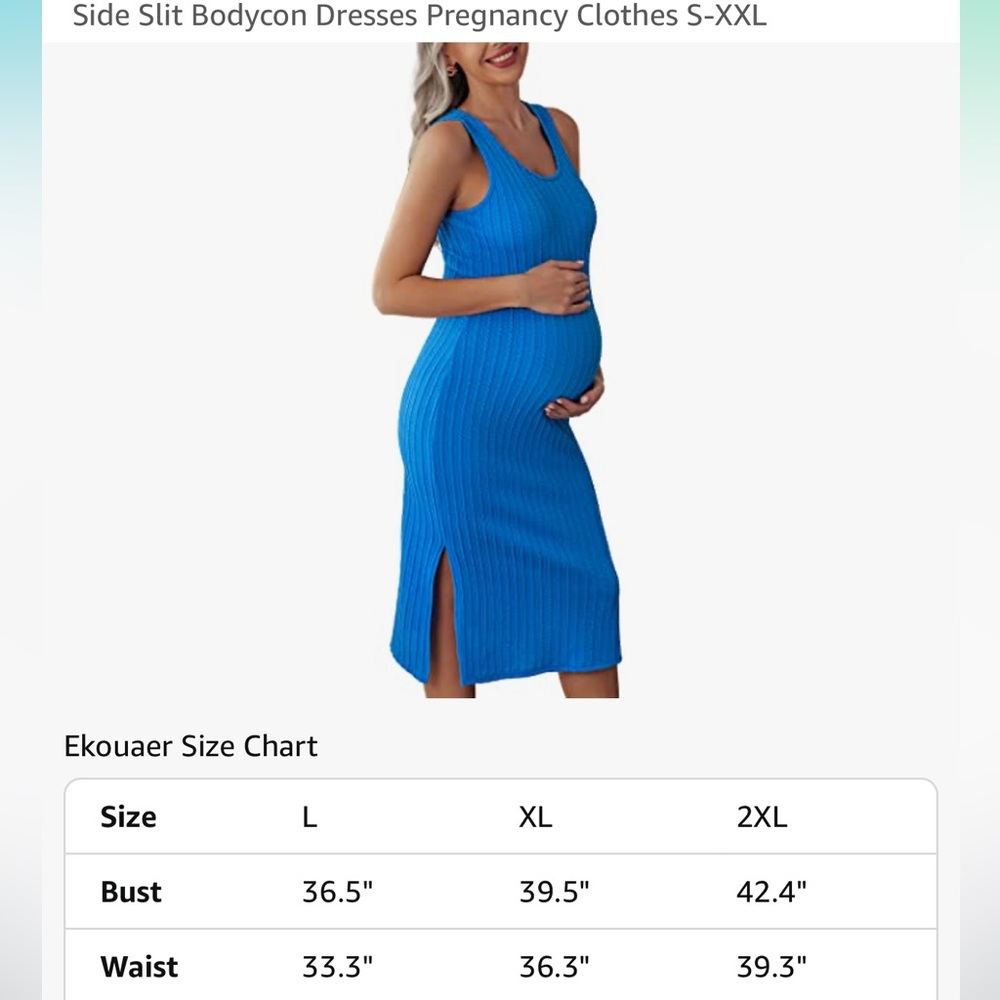 Blue maternity body con dress